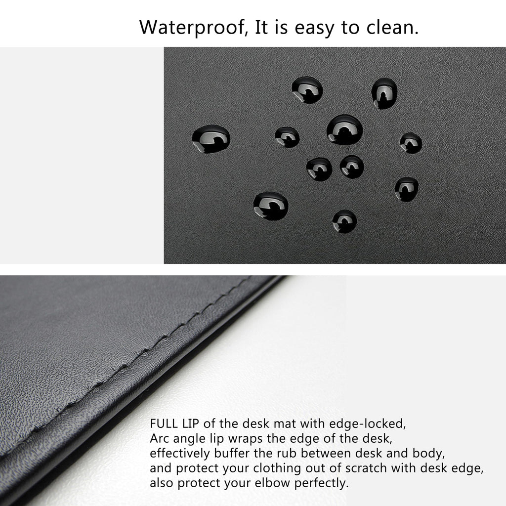 PU Leather Desk Mouse Pad Edge-Locked